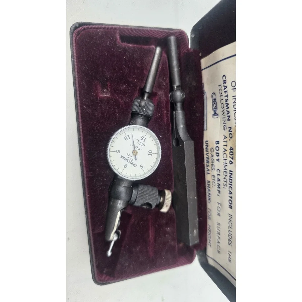 Vtg Sears Craftsman No. 9-4076 Jeweled Bearing Dial Test Indicator Original Case